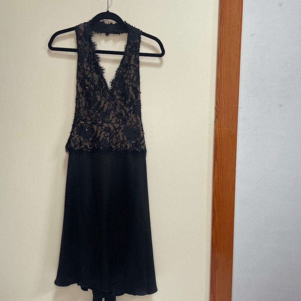 Vintage black dress - Tadashi Shoji - 100% Silk - Size 2